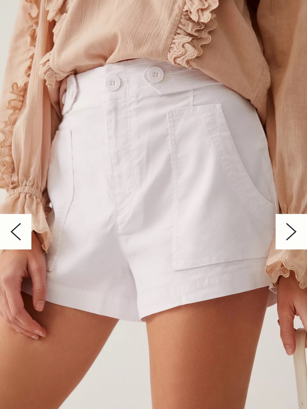 Anthropologie Maeve Colette Sailor High-Rise Shorts White Size 8